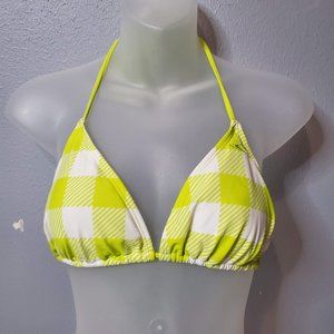 O'Neill Lime | Chartreuse Check Triangle Bikini Top, Lg